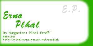 erno plhal business card